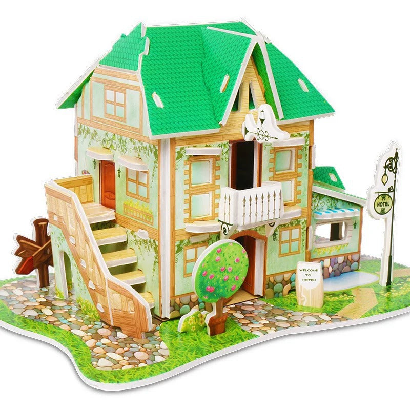 Puzzle 3D Cartoon Casa e Castello  Giocattoli Educativi Fai da Te