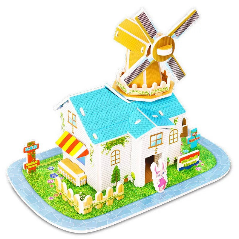 Puzzle 3D Cartoon Casa e Castello  Giocattoli Educativi Fai da Te