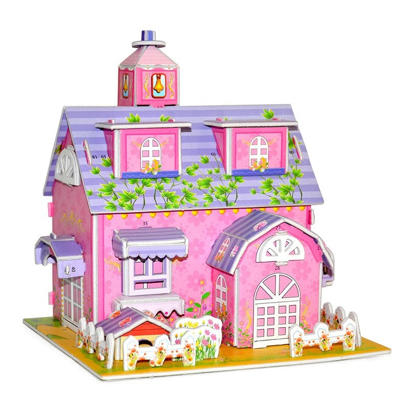Puzzle 3D Cartoon Casa e Castello  Giocattoli Educativi Fai da Te