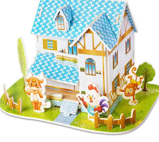 Puzzle 3D Cartoon Casa e Castello  Giocattoli Educativi Fai da Te