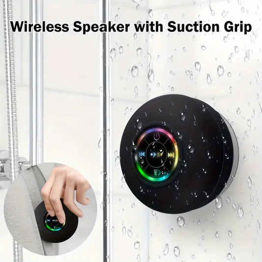 Waterproof speaker for LED shower with suction cup