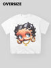 BOUNCE BACK | Maglia Oversize con Grafica Ragazza in Stile Cartoon Chic