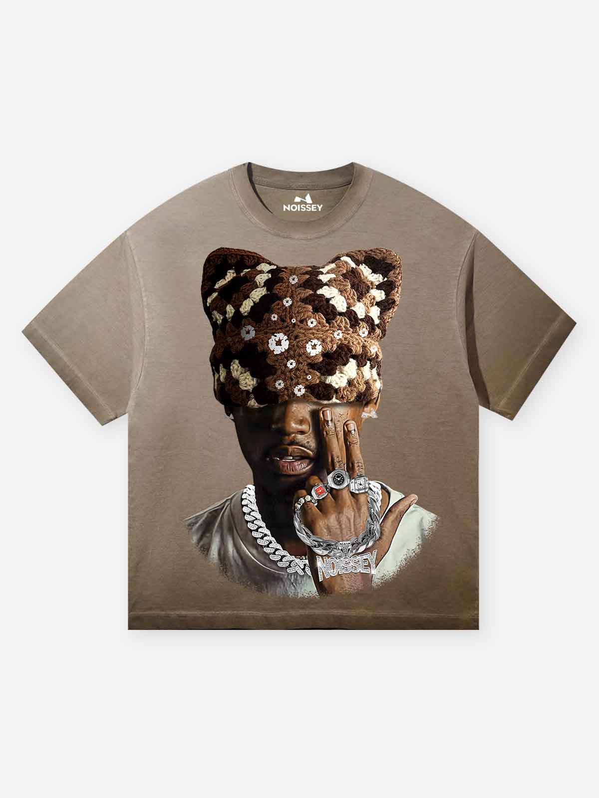 BOUNCE BACK™ | Maglia Streetwear Marrone con Grafica Sfumata