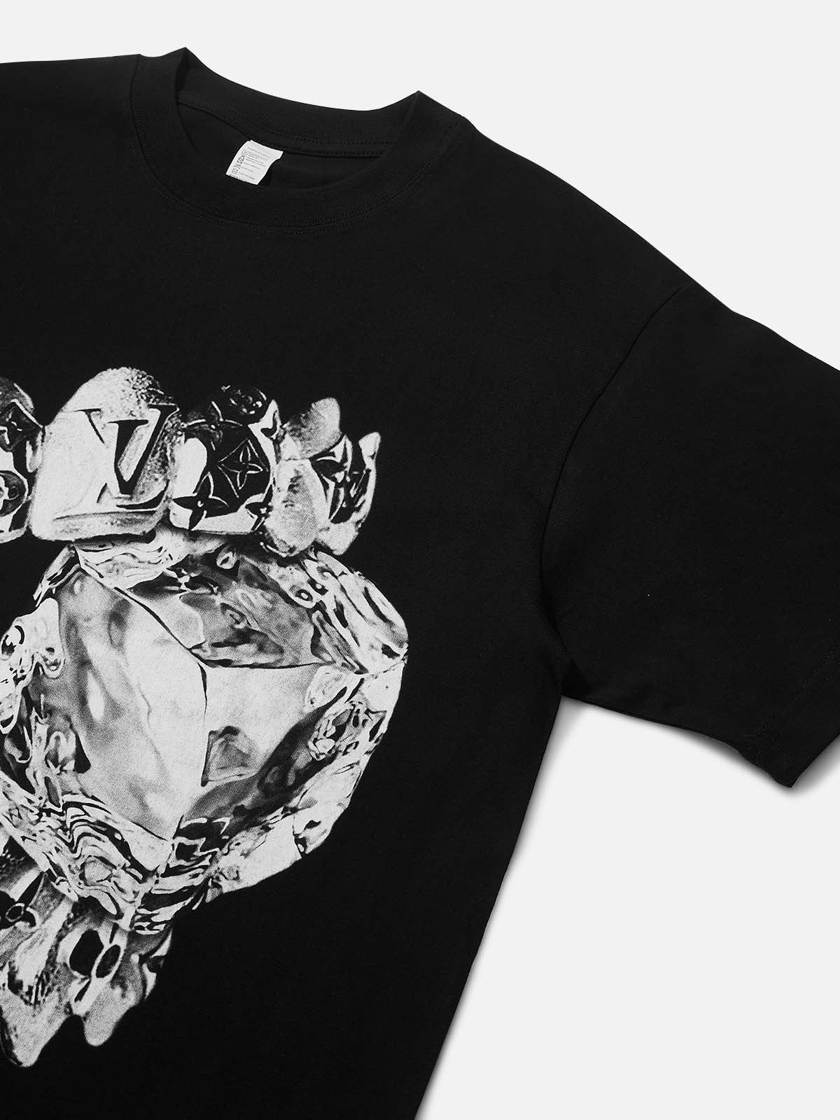 BOUNCE BACK™ | T-Shirt Crop con Denti Cromati e Ice Cube Style Stampato
