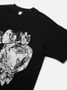 BOUNCE BACK | T-Shirt Crop con Denti Cromati e Ice Cube Style Stampato