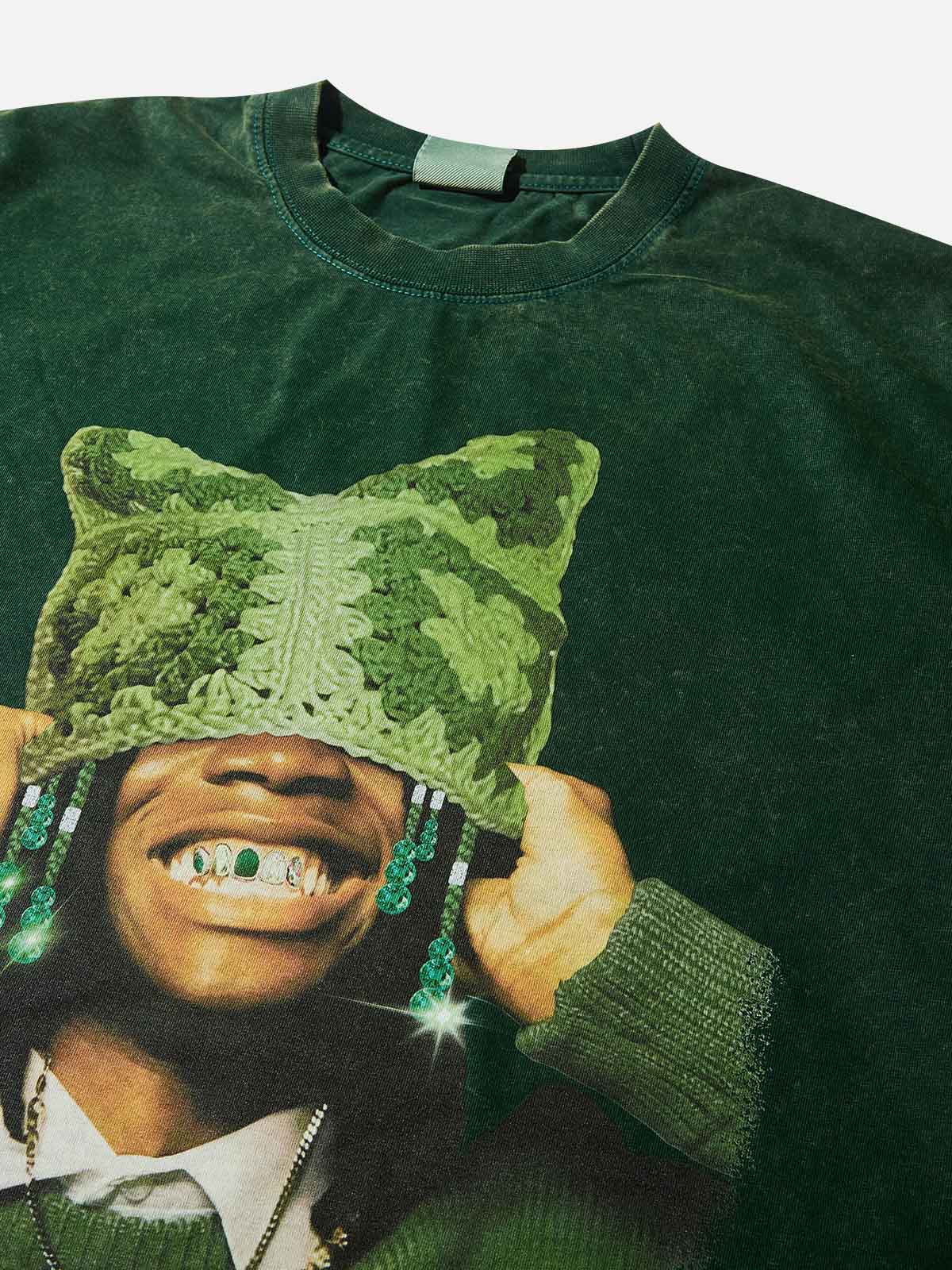 BOUNCE BACK™ | Maglia Oversize Verde con Stampa