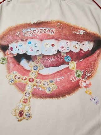 BOUNCE BACK™ | Maglia Oversize con Grafica Denti Brillanti e Croce Bold