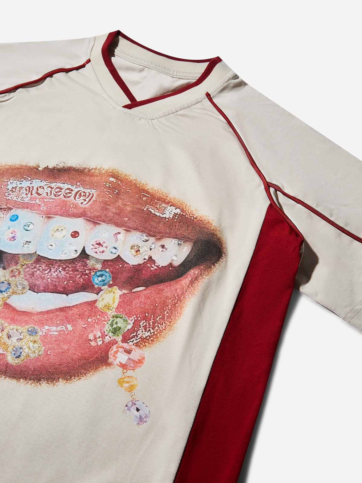 BOUNCE BACK™ | Maglia Oversize con Grafica Denti Brillanti e Croce Bold