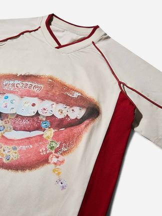 BOUNCE BACK™ | Maglia Oversize con Grafica Denti Brillanti e Croce Bold