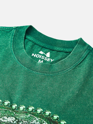 BOUNCE BACK™ | Maglia Verde Streetwear con Stampa Money Bite Iconica