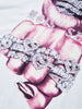 BOUNCE BACK | Maglia Crop Streetwear con Stampa Rosa Argento e Dettagli Diamond