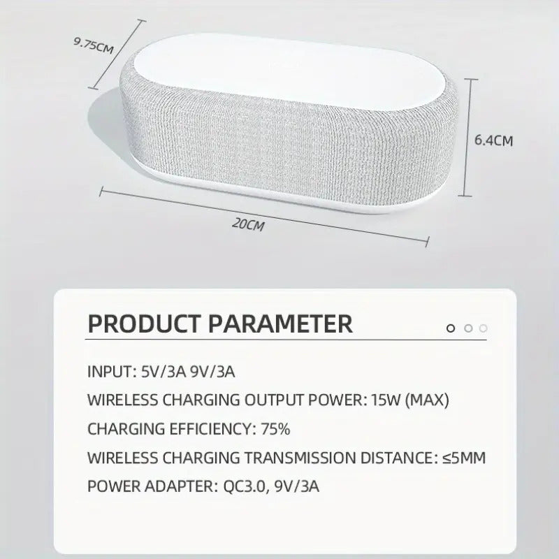 Wireless charger with alarm clock and thermometer for iPhone Samsung