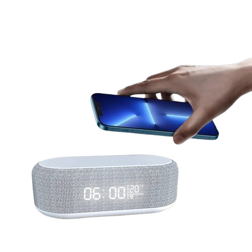 Caricabatterie Wireless con Sveglia e Termometro per iPhone Samsung