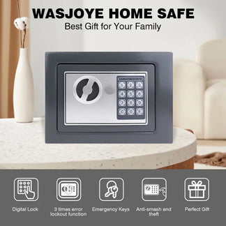 Cassaforte Elettronica Digitale 4,6L con PIN e Chiavi  Sicurezza per Denaro e Gioielli