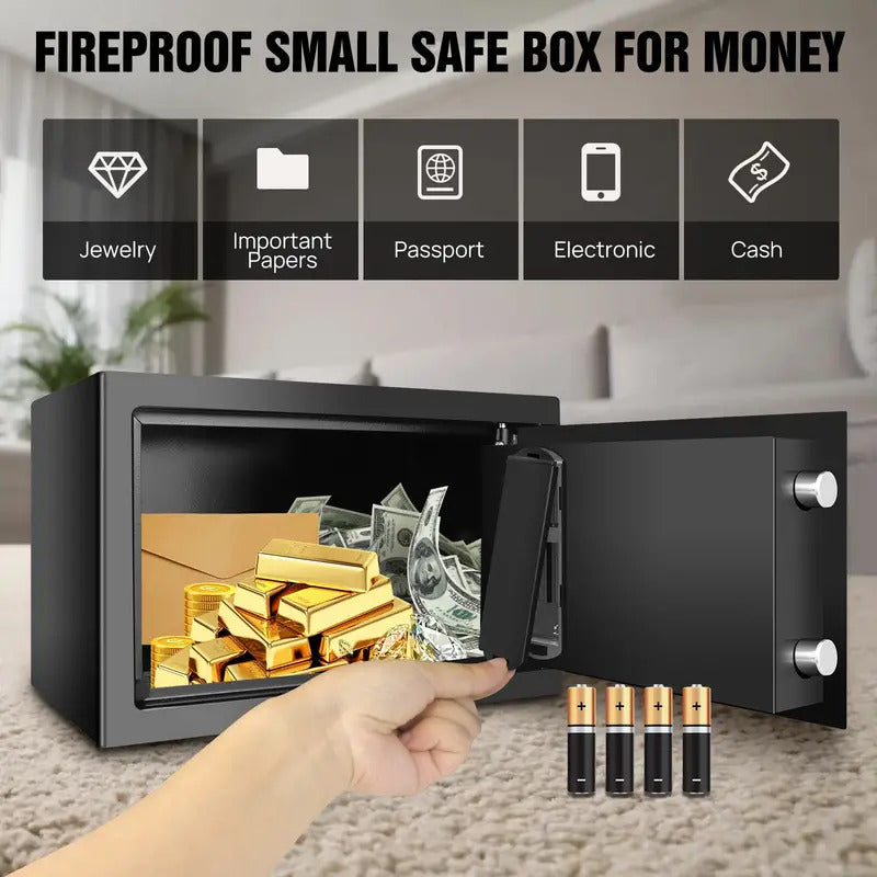 Cassaforte Ignifuga e Impermeabile Digitale 8,5L Sicurezza per Uffici e Casa