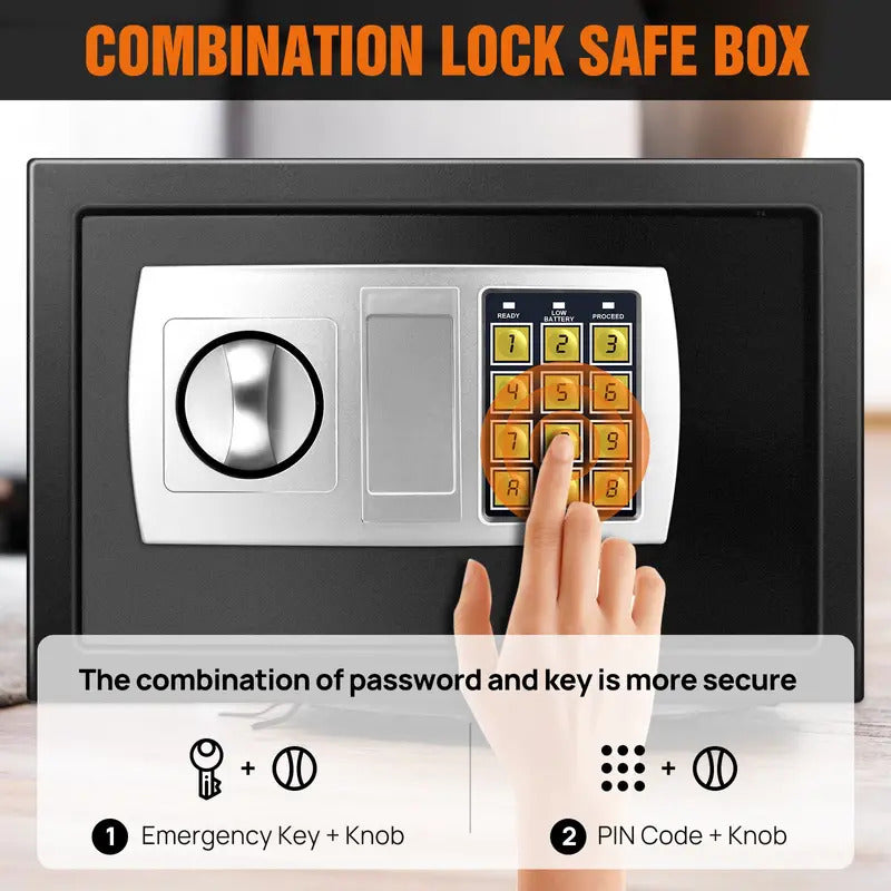 Cassaforte Ignifuga e Impermeabile Digitale 8,5L Sicurezza per Uffici e Casa