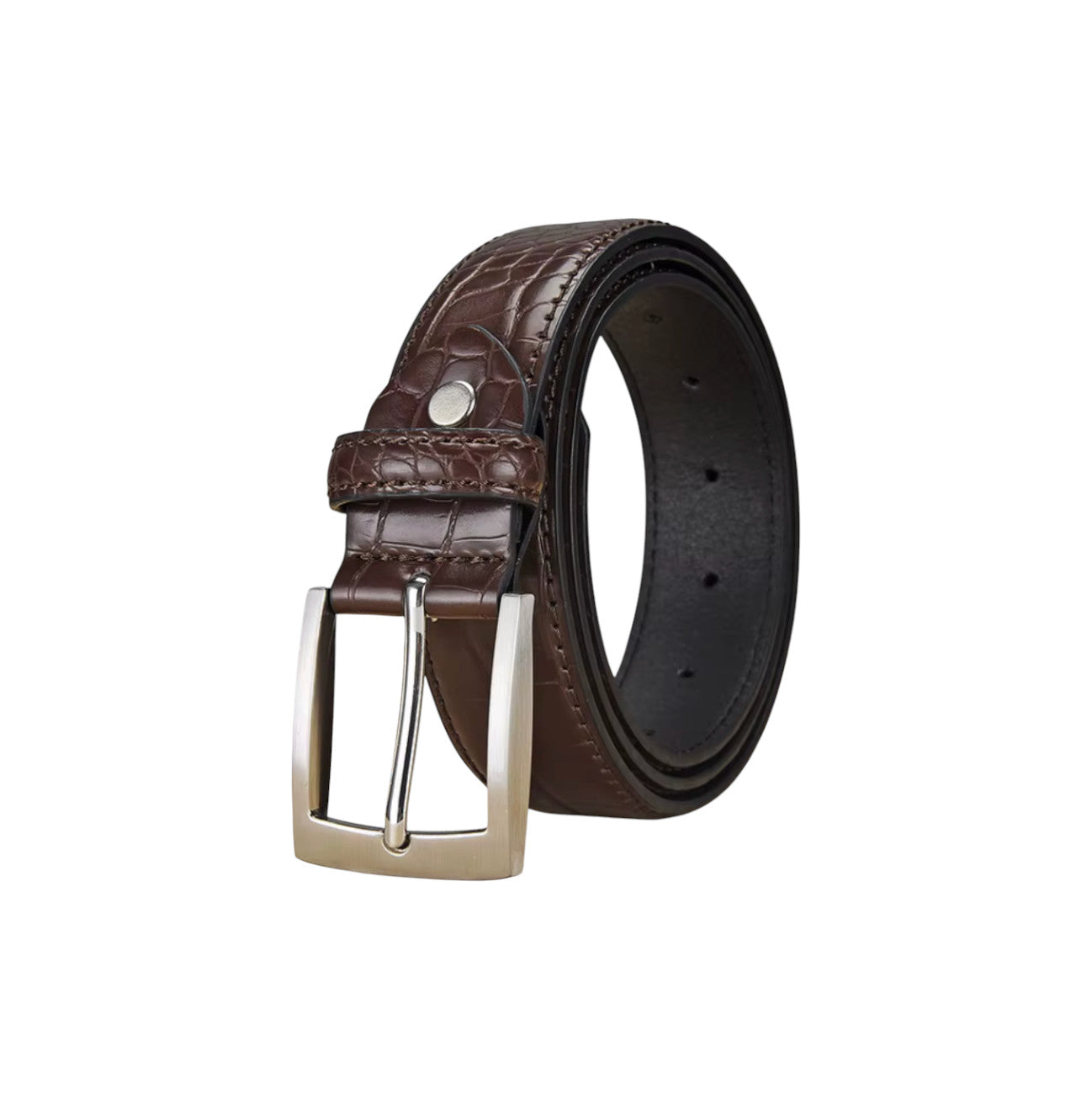Cintura in Pelle di Coccodrillo Uomo