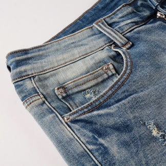 Jeans Blu™ | Stile Amiri con Dettagli a Contrasto