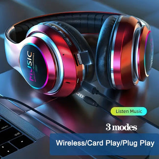 Wireless headphones with deep bass and professional microphone