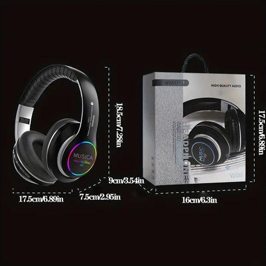Wireless headphones with lighting and Surround sound