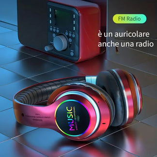 Cuffie wireless con illuminazione e suono surround