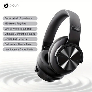 Folding wireless headphones with acoustic insulation
