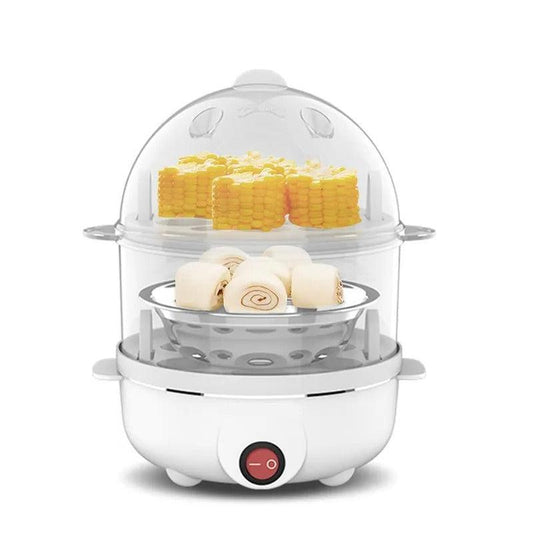 Cuociuova Elettrico 220V Multifunzionale a Doppio Strato con Mini Vaporiera