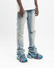 Flared Denim | Jeans Azzurro Svasato con Strappo al Ginocchio