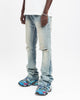 Flared Denim | Jeans Azzurro Svasato con Strappo al Ginocchio