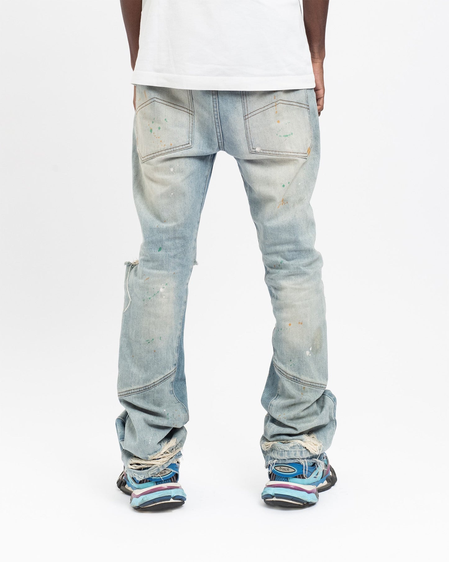 Flared Denim™ | Jeans Azzurro Svasato con Strappo al Ginocchio