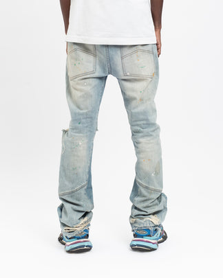 Flared Denim™ | Jeans Azzurro Svasato con Strappo al Ginocchio