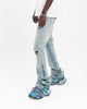 Flared Denim | Jeans Azzurro Svasato con Strappo al Ginocchio