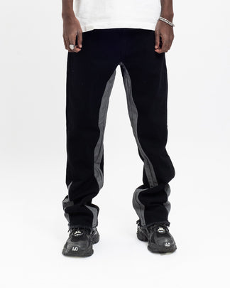 Flared Denim™ | Jeans Flare Nero-Grigio Bicolore