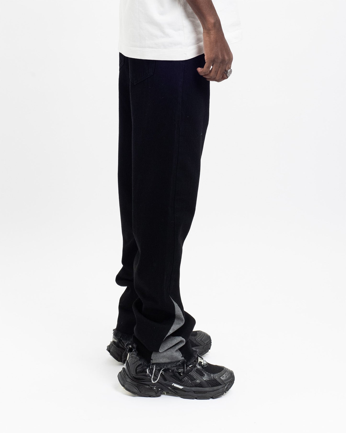 Flared Denim™ | Jeans Flare Nero-Grigio Bicolore