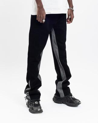 Flared Denim™ | Jeans Flare Nero-Grigio Bicolore