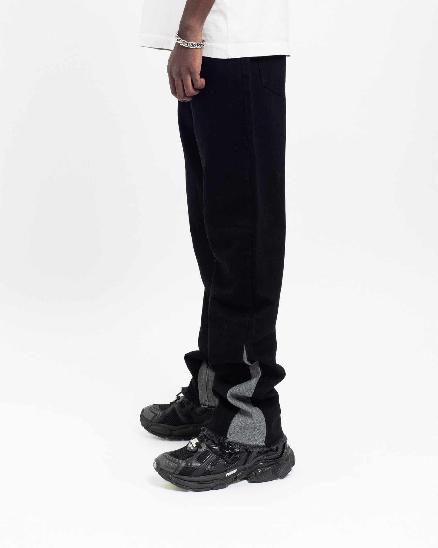 Flared Denim™ | Jeans Flare Nero-Grigio Bicolore