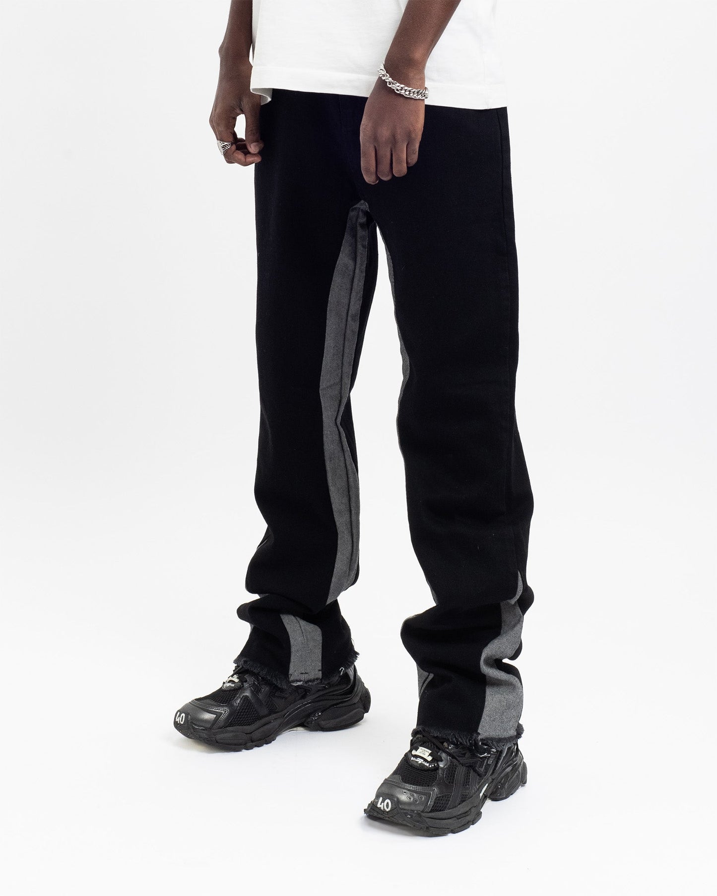 Flared Denim™ | Jeans Flare Nero-Grigio Bicolore