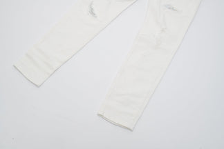 Jeans Bianchi Strappati™ | Stile Slim Fit con Dettagli Ricamati