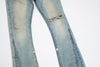 Flared Denim | Jeans Azzurro Svasato con Strappo al Ginocchio