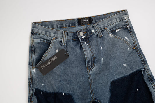 Flared Denim™ | Jeans Flare Patchwork Bicolore