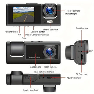Dash Cam Double Gyioeupt 1080p Full HD night vision and loop recording