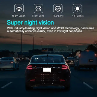 Dash Cam Double Gyioeupt 1080p Full HD night vision and loop recording