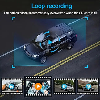 Dash Cam Double Gyioeupt 1080p Full HD night vision and loop recording