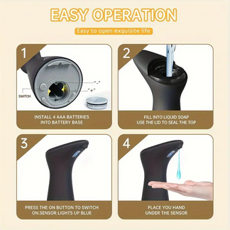 Automatic soap dispenser with infrared sensor for kitchen and bathroom