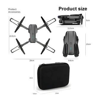 E99 Pro 4K Dual-Camera Drone, Foldable, Altitude Hold, Gesture Control, WiFi, Gravity Sensor, USB Charging, Storage Bag, Black MigliorPrezzi.com