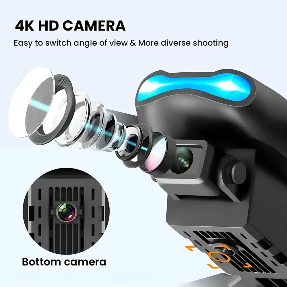 E99 Pro 4K Dual-Camera Drone, Foldable, Altitude Hold, Gesture Control, WiFi, Gravity Sensor, USB Charging, Storage Bag, Black MigliorPrezzi.com