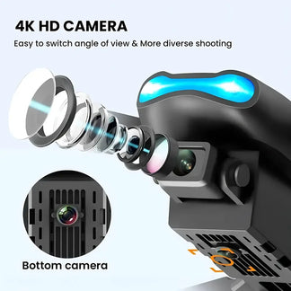 E99 Pro 4K Dual-Camera Drone, Foldable, Altitude Hold, Gesture Control, WiFi, Gravity Sensor, USB Charging, Storage Bag, Black MigliorPrezzi.com