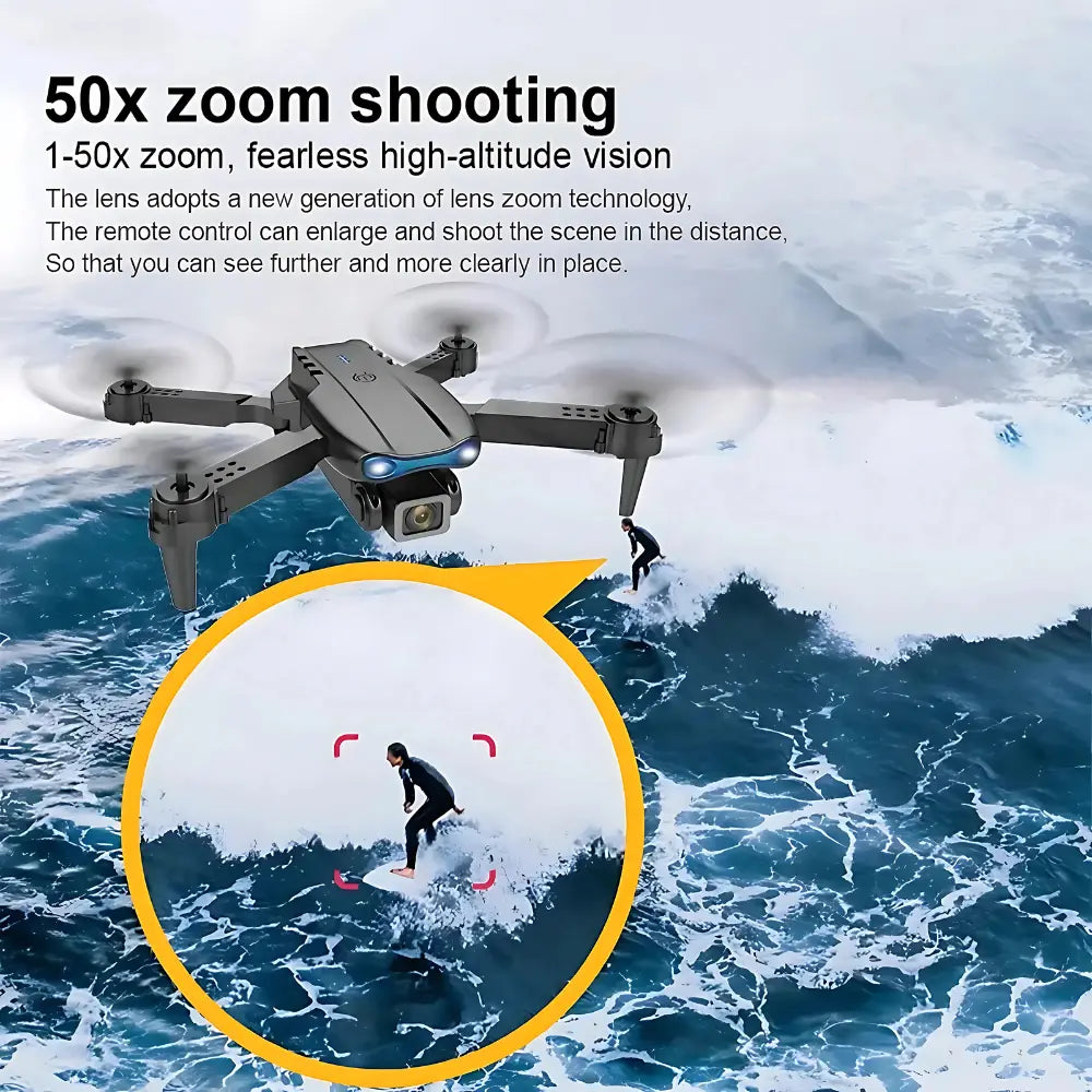 E99 Pro 4K Dual-Camera Drone, Foldable, Altitude Hold, Gesture Control, WiFi, Gravity Sensor, USB Charging, Storage Bag, Black MigliorPrezzi.com