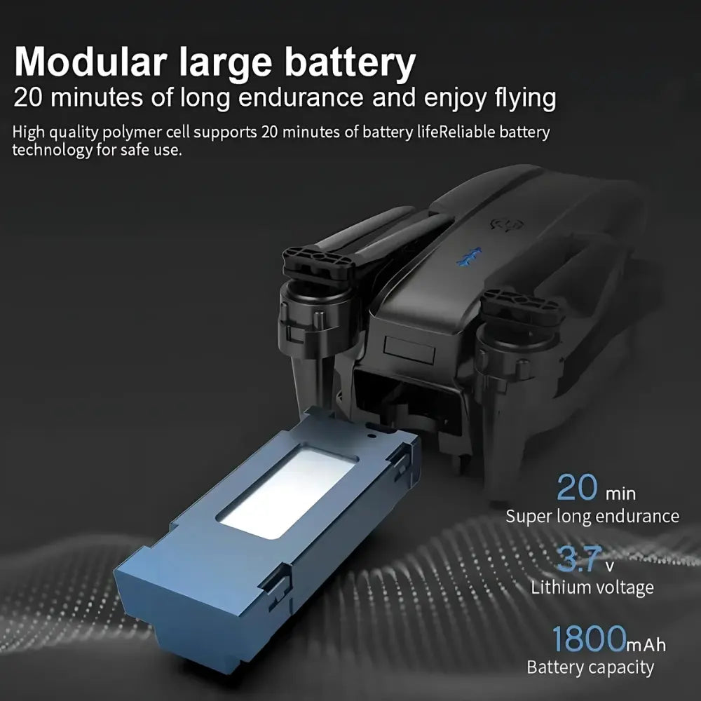 E99 Pro 4K Dual-Camera Drone, Foldable, Altitude Hold, Gesture Control, WiFi, Gravity Sensor, USB Charging, Storage Bag, Black MigliorPrezzi.com