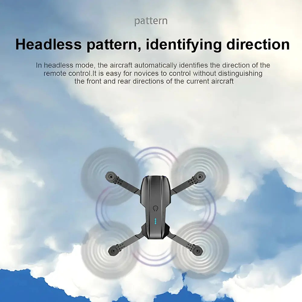 E99 Pro 4K Dual-Camera Drone, Foldable, Altitude Hold, Gesture Control, WiFi, Gravity Sensor, USB Charging, Storage Bag, Black MigliorPrezzi.com
